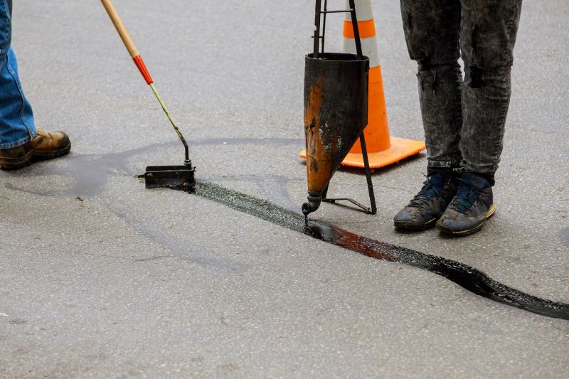 Sealant on Asphalt Surface